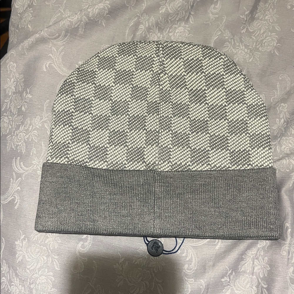 Louis Vuitton Gray Checkered Beanie - Picture 3 of 4